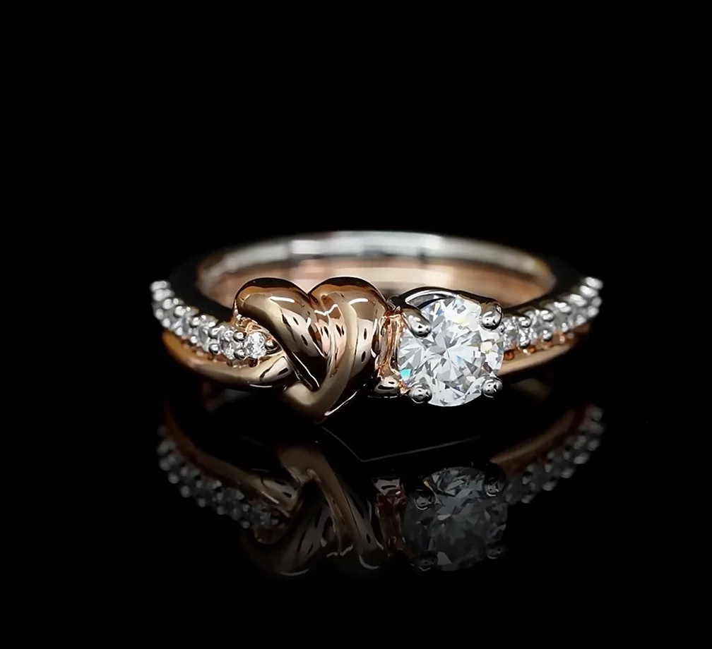 925 Sterling Silver Women's Two-Tone Knot Ring — additional product view 2