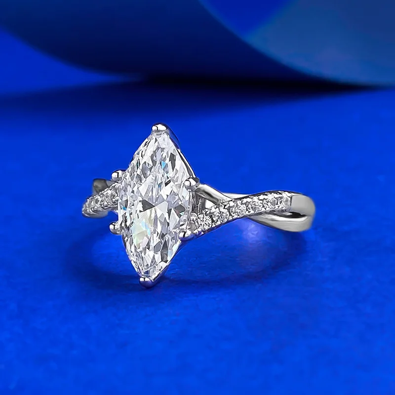 925 Sterling Silver Women's Marquise-Center Ring — additional product view