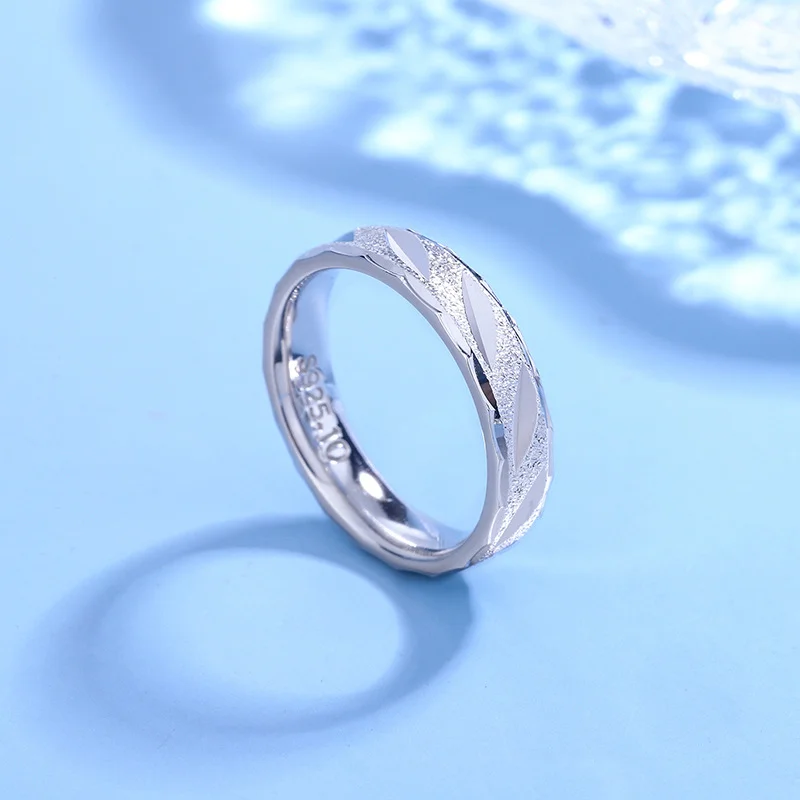 925 Sterling Silver Men's Diagonal Facet Ring — additional product view 1
