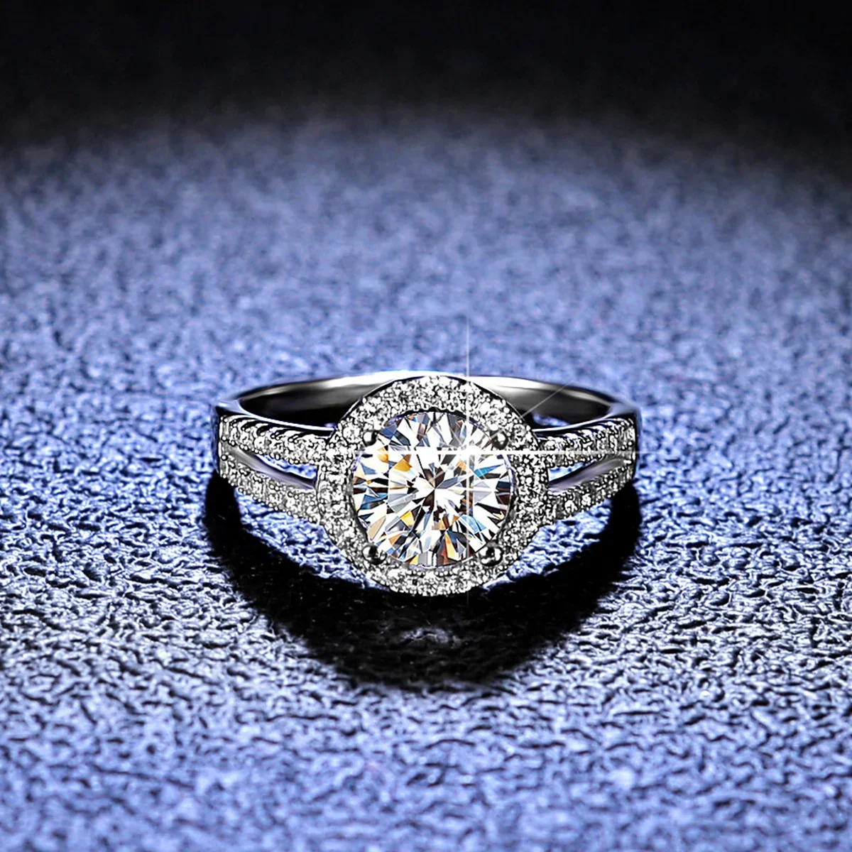 925 Sterling Silver Women's Double-Row Halo Ring — additional product view 1