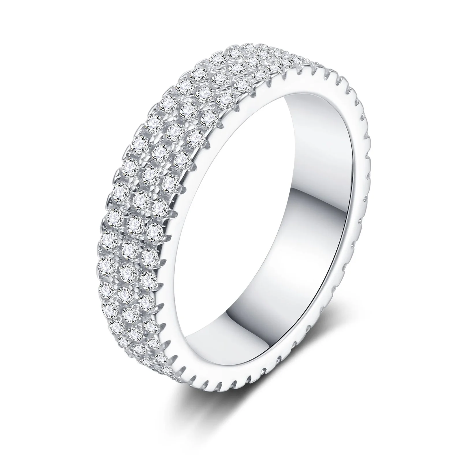925 Sterling Silver Women's Wide Multirow Accent Ring — product photograph