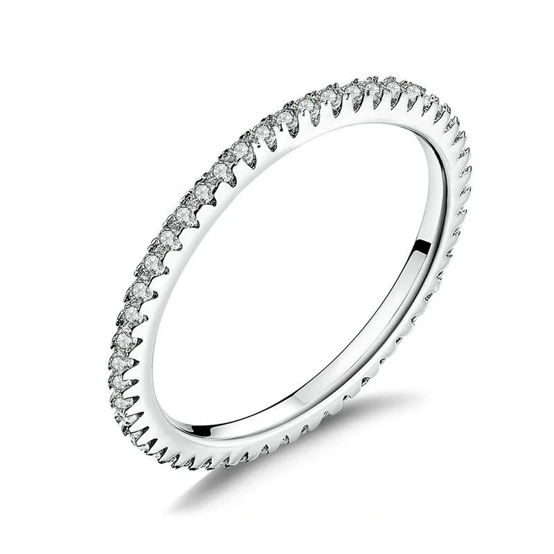 925 Sterling Silver Women's Slender Accent Band — product photograph