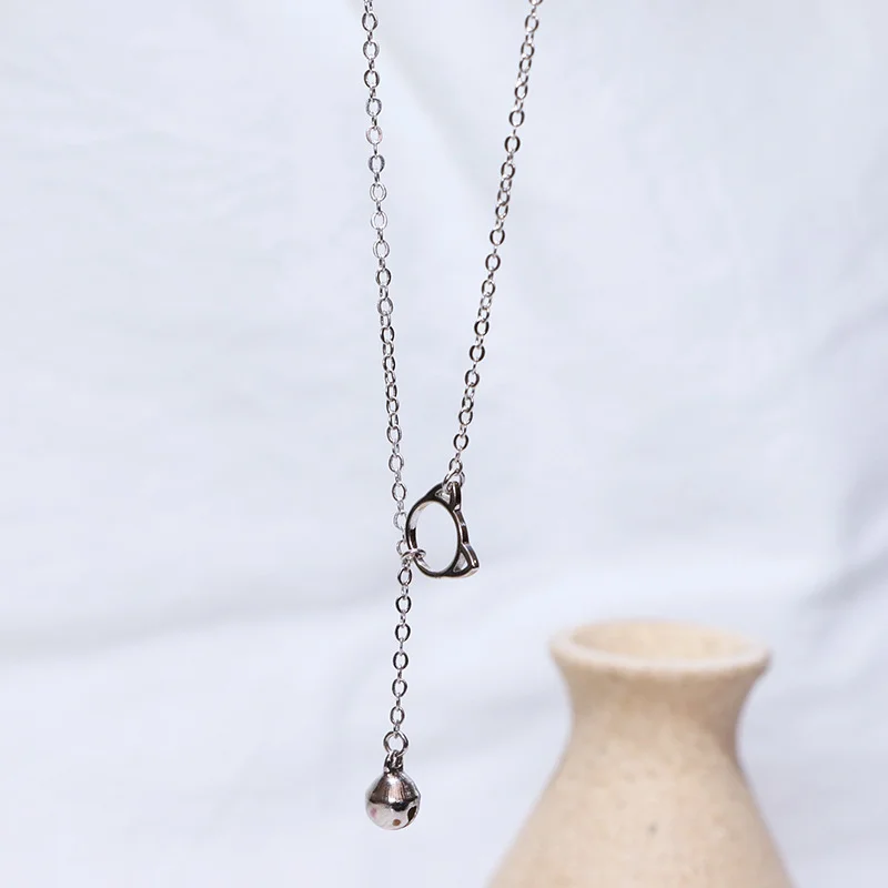 925 Sterling Silver Open Heart Anklet with Bead Drop — additional product view