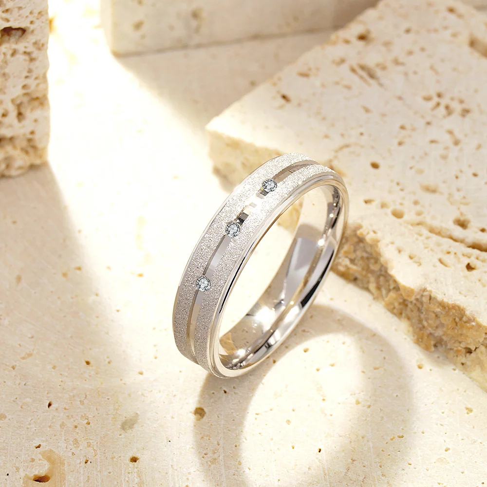 925 Sterling Silver Spaced-Accent Textured Ring — additional product view 1
