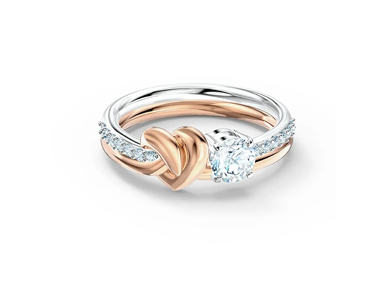 925 Sterling Silver Women's Two-Tone Knot Ring — product photograph