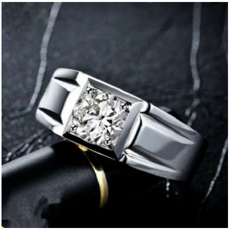 925 Silver-Filled Adjustable Ring – Square Center and Smooth Shoulders — additional product view