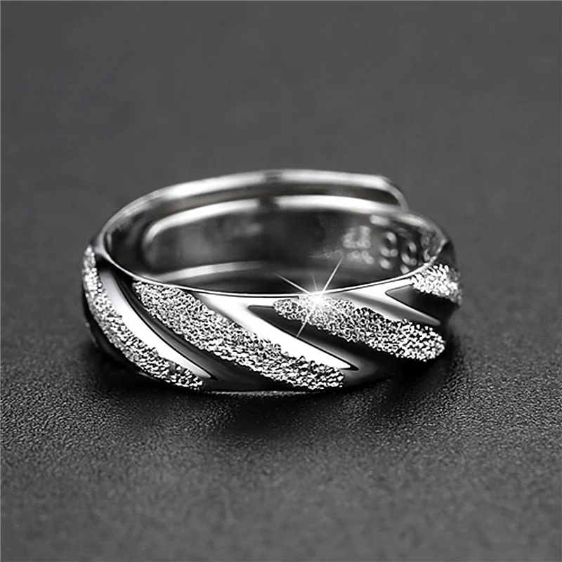 925 Silver-Filled Adjustable Ring – Layered Crossover Band — main product photograph