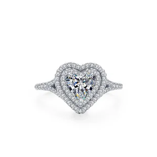 925 Sterling Silver Women's Heart Halo Ring — product photograph