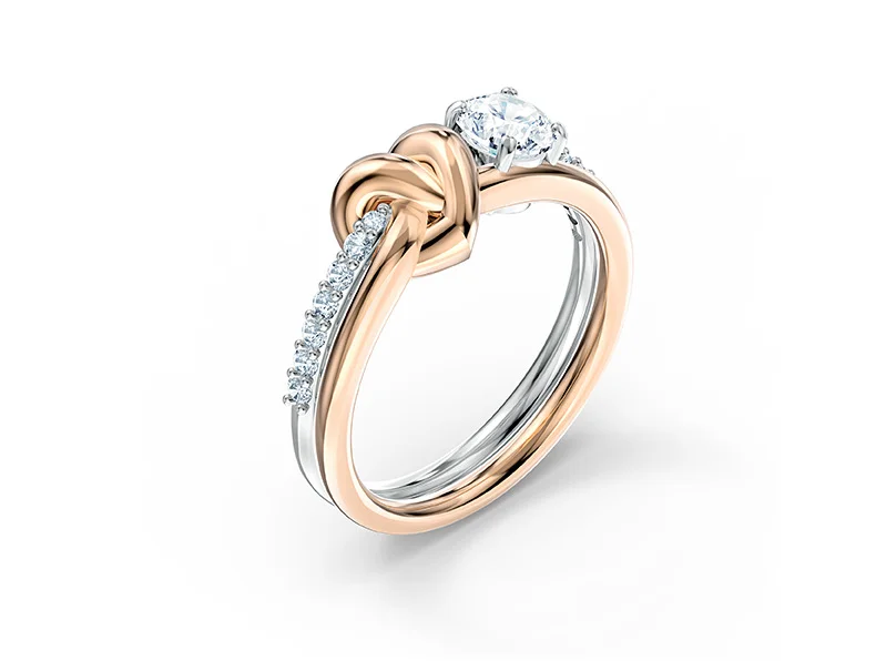 925 Sterling Silver Women's Two-Tone Knot Ring — additional product view 1