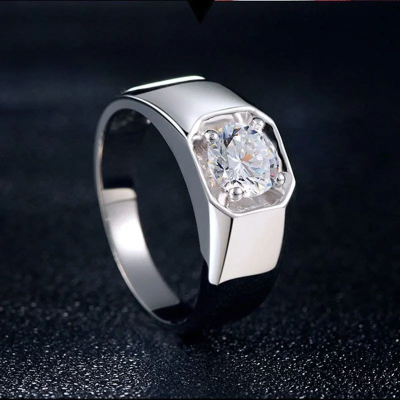 925 Silver-Filled Adjustable Ring – Cushion Frame and Smooth Shoulders — main product photograph
